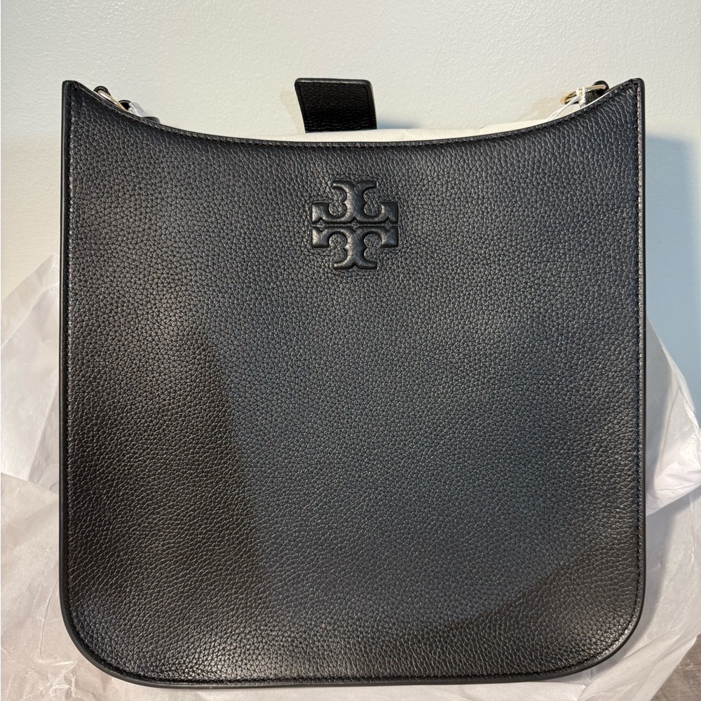 NWT Tory Burch Large Thea Web Shoulder/Crossbody Bag Black